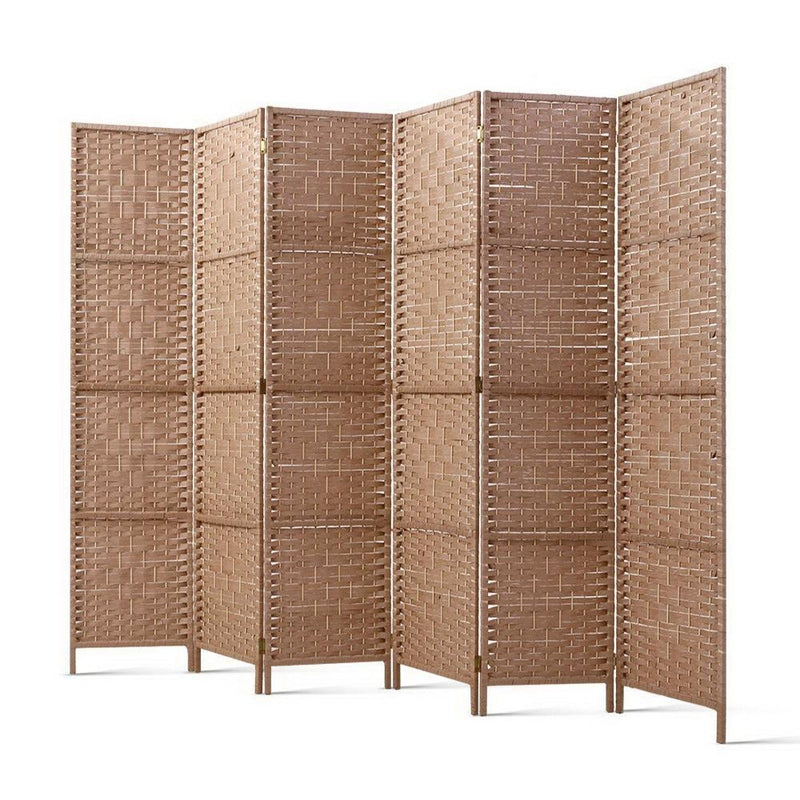 Artiss 6 Panel Room Divider Screen Privacy Rattan Timber Foldable Dividers Stand Hand Woven Payday Deals