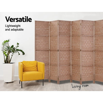 Artiss 6 Panel Room Divider Screen Privacy Rattan Timber Foldable Dividers Stand Hand Woven Payday Deals