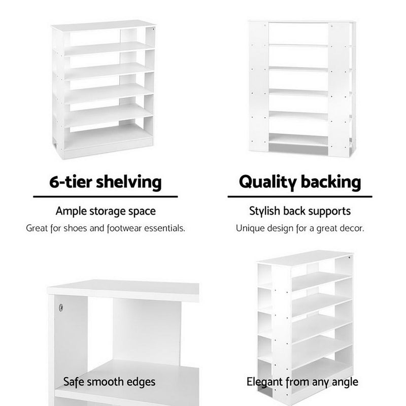 Artiss 6-Tier Shoe Rack Cabinet - White Payday Deals