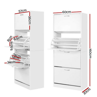 Artiss 60 Pairs Shoe Cabinet Shoes Rack Storage Organiser Shelf Cupboard Drawer Payday Deals