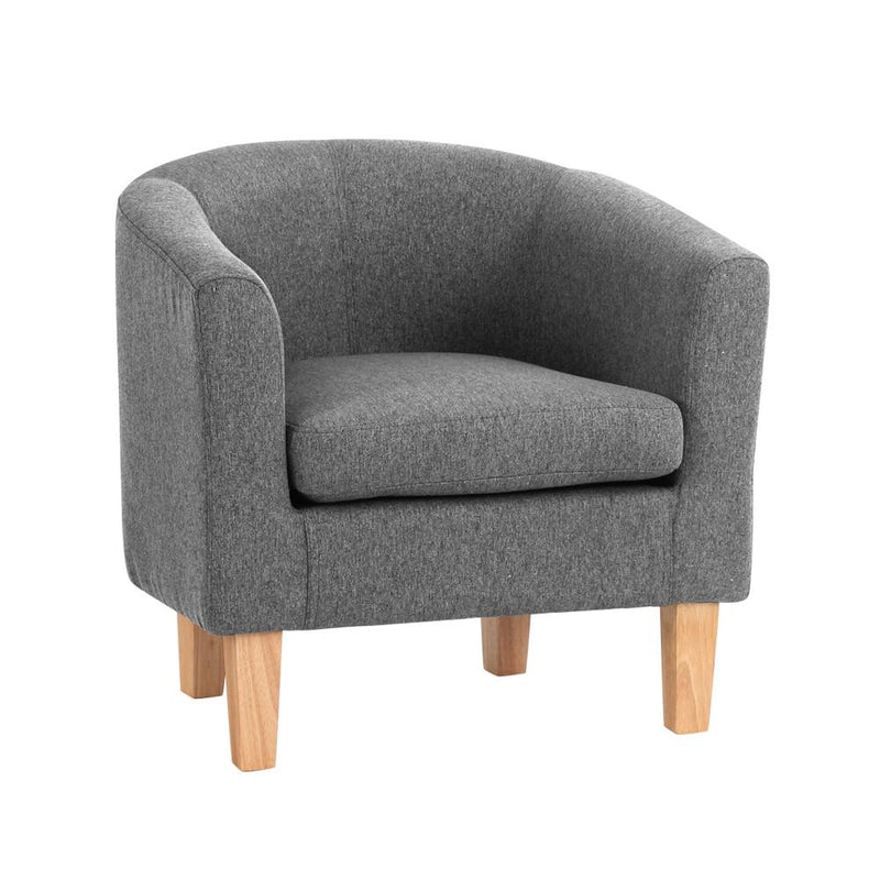 Artiss Abby Fabric Armchair - Grey Payday Deals