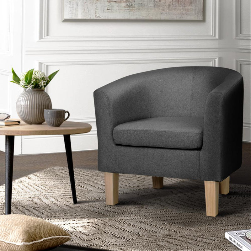 Artiss Abby Fabric Armchair - Grey Payday Deals