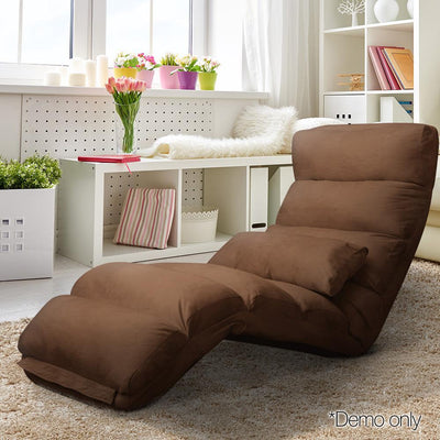 Artiss Adjustable Lounge Sofa Chair - Brown