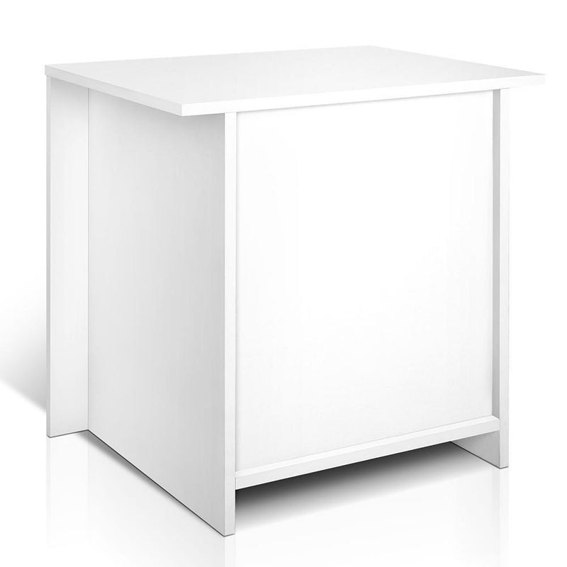Artiss Anti-Scratch Bedside Table 2 Drawers - White