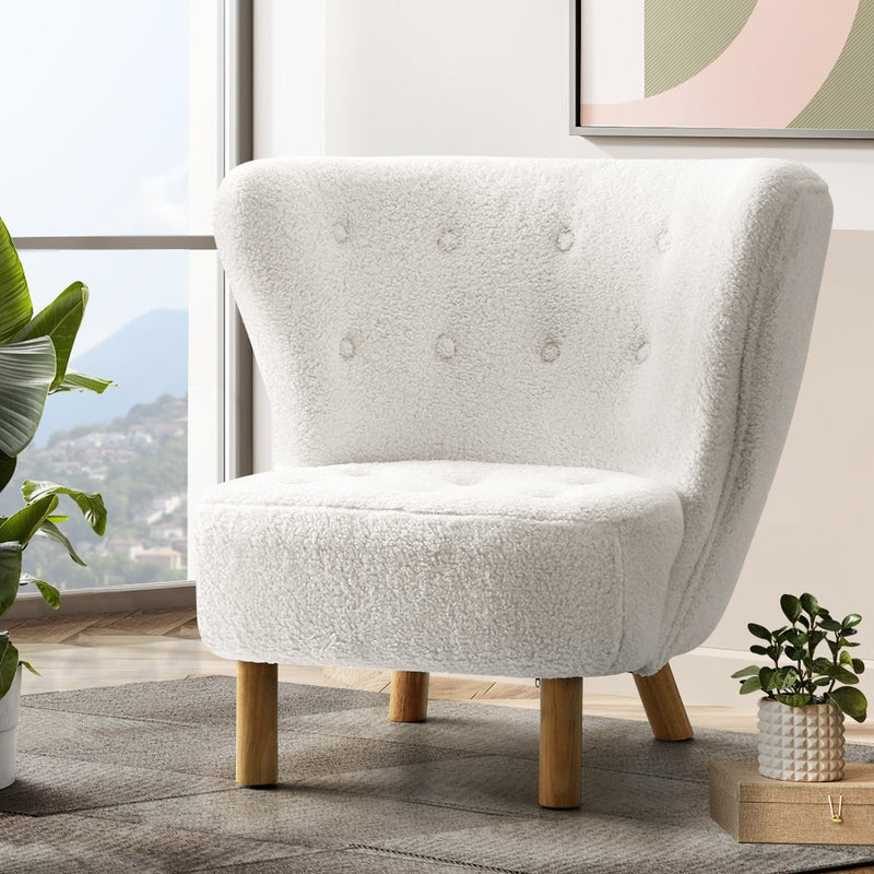 Artiss Armchair Lounge Accent Chair Armchairs Couch Chairs Sofa Bedroom White Payday Deals