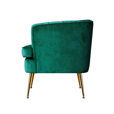 Artiss Armchair Lounge Accent Chair Armchairs Sofa Chairs Velvet Green Couch Payday Deals