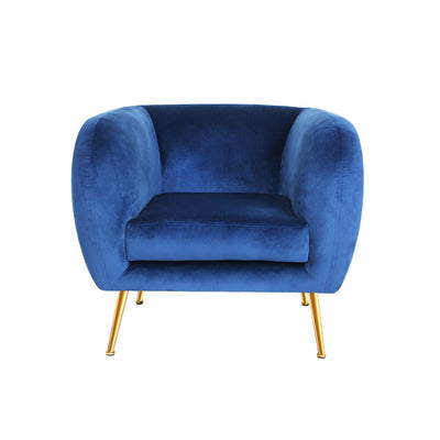 Artiss Armchair Lounge Arm Chair Sofa Accent Armchairs Chairs Couch Velvet Navy Payday Deals