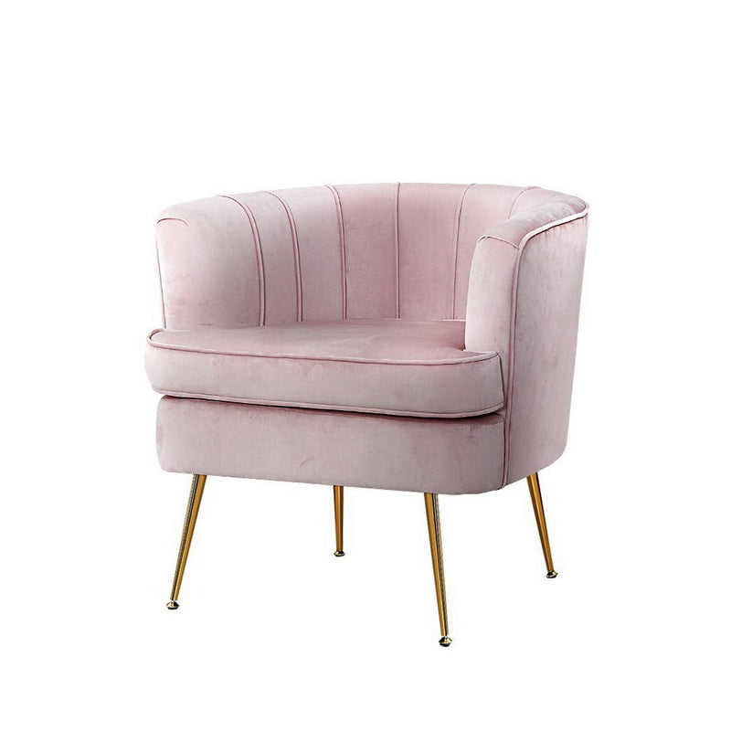 Artiss Armchair Lounge Chair Accent Armchairs Sofa Chairs Velvet Pink Couch Payday Deals