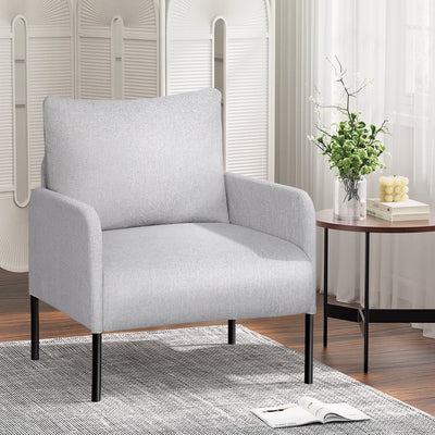 Artiss Armchair Lounge Chair Accent Chair Single Sofa Grey Linen Fabric Payday Deals