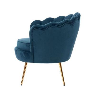 Artiss Armchair Lounge Chair Accent Retro Armchairs Lounge Shell Velvet Navy Payday Deals