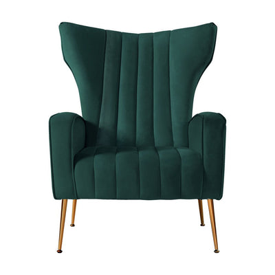 Artiss Armchair Lounge Chairs Accent Armchairs Chair Velvet Sofa Green Seat Payday Deals