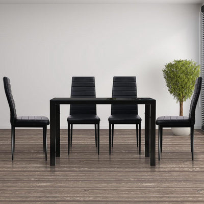 Artiss Astra 5-Piece Dining Table and Chairs Sets - Black Payday Deals