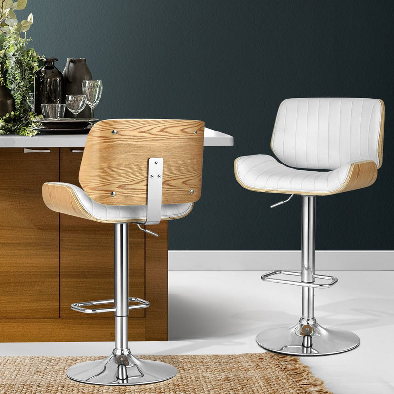 Artiss Bar Stools Kitchen Stool Chairs Metal Barstool Dining Chair Swivel White Payday Deals