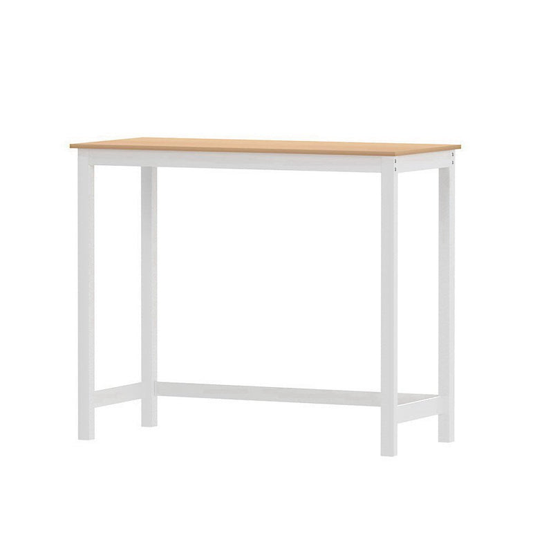 Artiss Bar Table Ari Dining Desk High Solid Wood Kitchen Shelf Wooden White Cafe Payday Deals