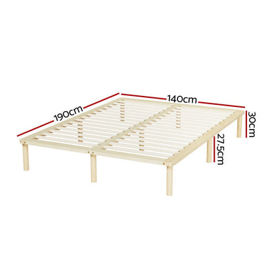 Artiss Bed Frame Double Size Wooden Base Mattress Platform Timber Pine AMBA Payday Deals