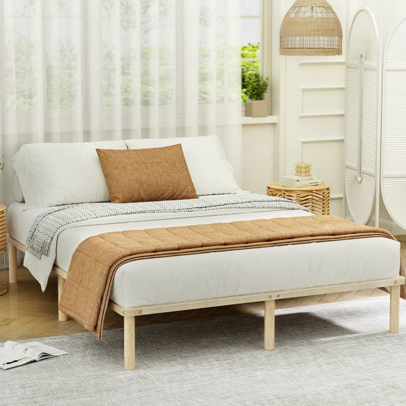 Artiss Bed Frame Double Size Wooden Base Mattress Platform Timber Pine AMBA Payday Deals