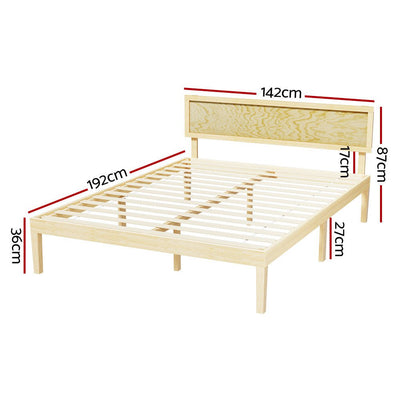 Artiss Bed Frame Double Size Wooden Base Mattress Platform Timber Pine YUMI Payday Deals