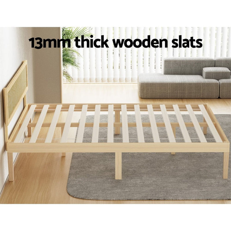 Artiss Bed Frame Double Size Wooden Base Mattress Platform Timber Pine YUMI Payday Deals