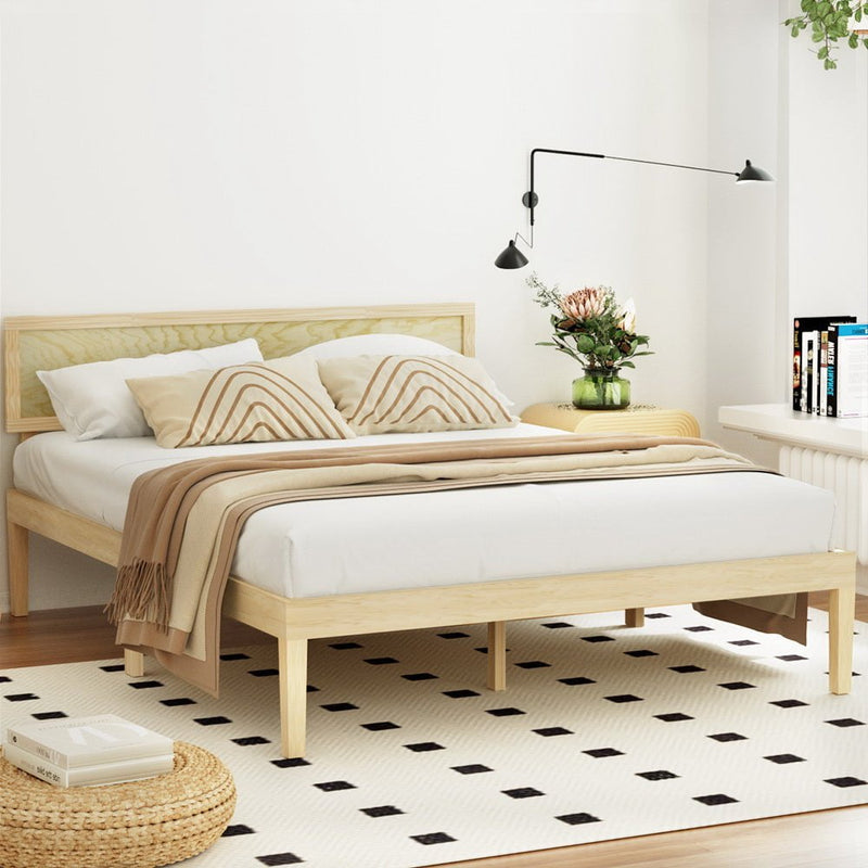 Artiss Bed Frame Double Size Wooden Base Mattress Platform Timber Pine YUMI Payday Deals