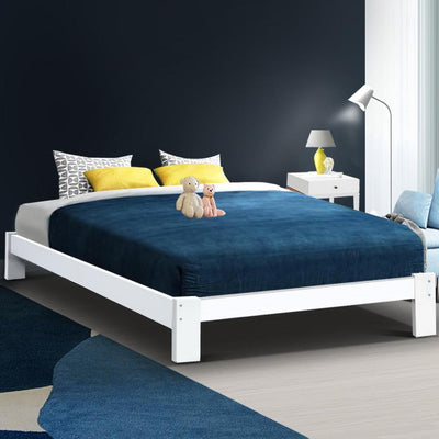 Artiss Bed Frame Double Size Wooden Bed Base JADE Timber Foundation Mattress Payday Deals