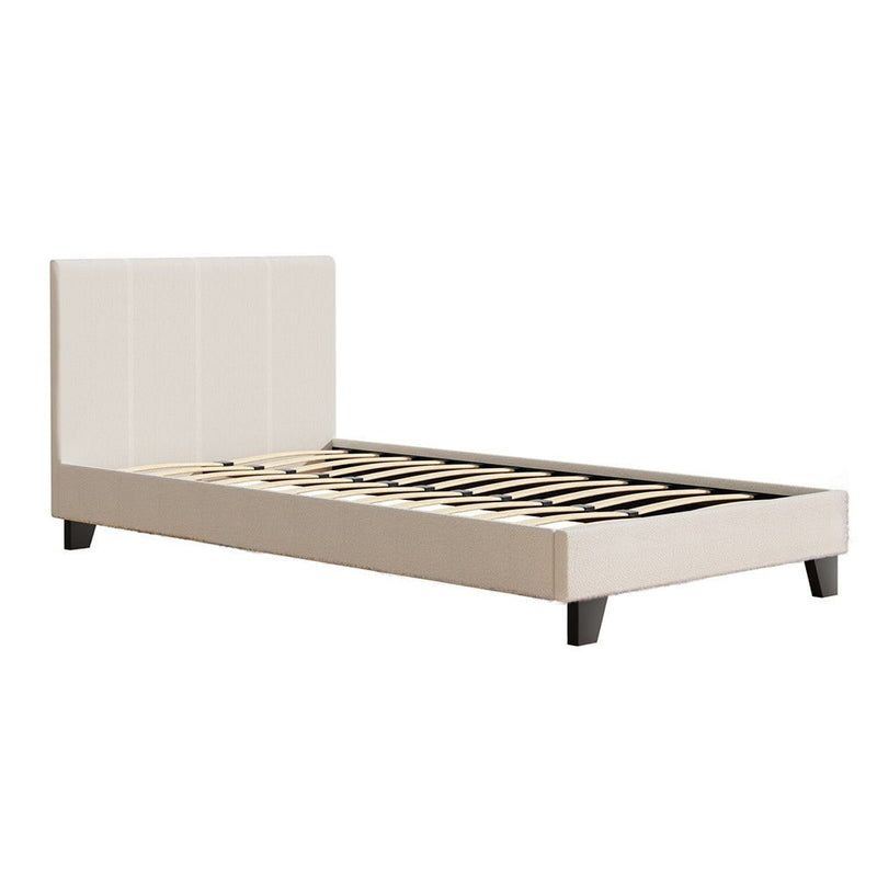 Artiss Bed Frame King Single Size Boucle Fabric Mattress Base Platform Wooden Payday Deals