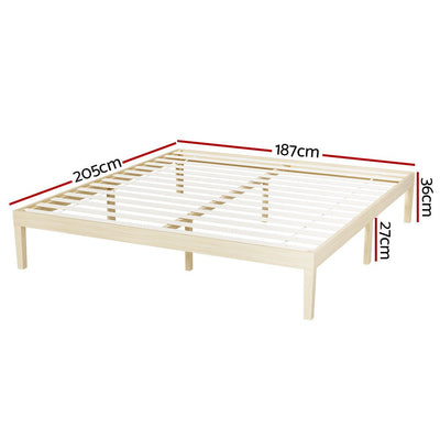 Artiss Bed Frame King Size Wooden Base Mattress Platform Timber Pine BRUNO Payday Deals