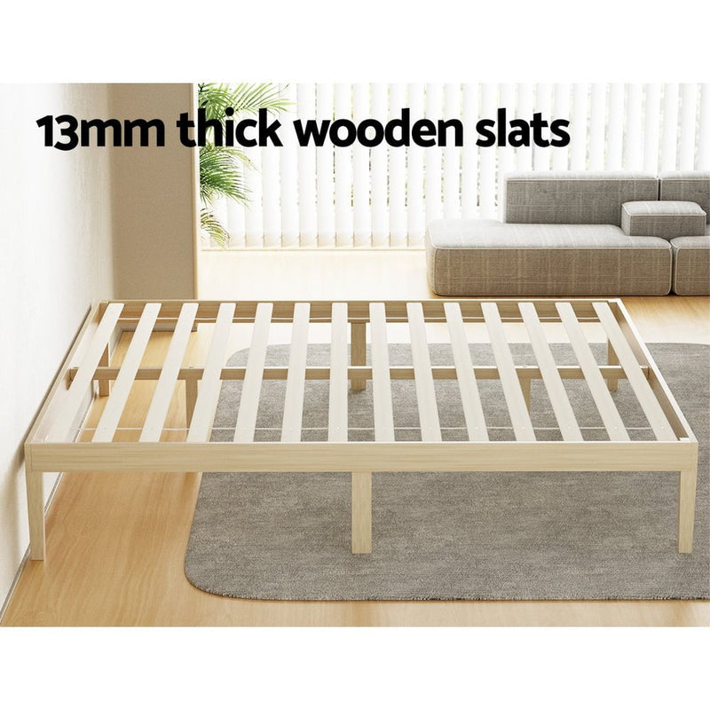 Artiss Bed Frame King Size Wooden Base Mattress Platform Timber Pine BRUNO Payday Deals