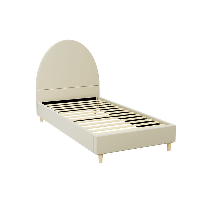 Artiss Bed Frame Single Size Velvet Cream ELLA Payday Deals