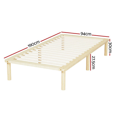 Artiss Bed Frame Single Size Wooden Base Mattress Platform Timber Pine AMBA Payday Deals