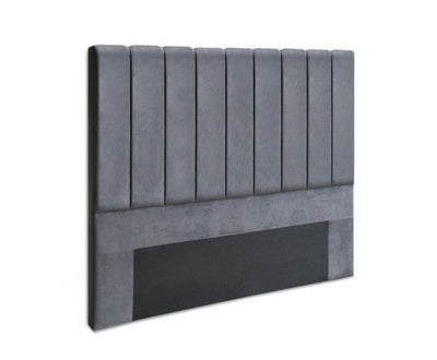 Artiss Bed Head Headboard Double Size Bedhead Velvet Frame Base VELA Grey