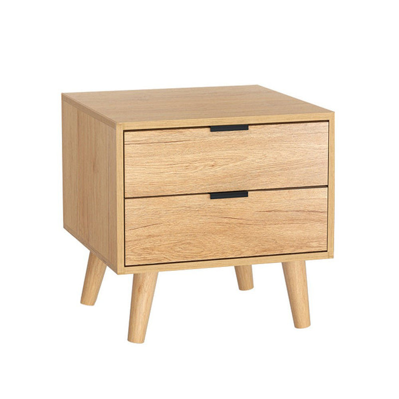 Artiss Bedside Table 2 Drawers Nightstand Side End Table Storage Cabinet Pine Payday Deals