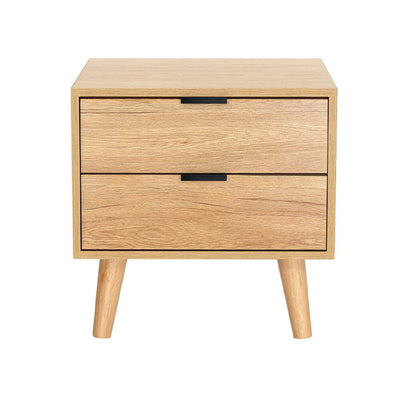 Artiss Bedside Table 2 Drawers Nightstand Side End Table Storage Cabinet Pine Payday Deals