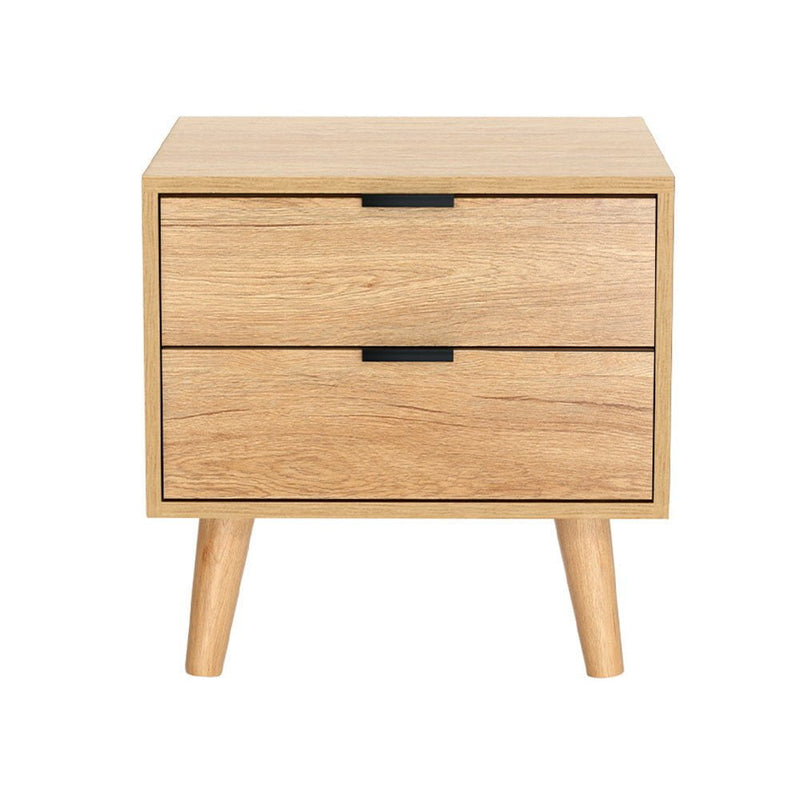 Artiss Bedside Table 2 Drawers Nightstand Side End Table Storage Cabinet Pine Payday Deals