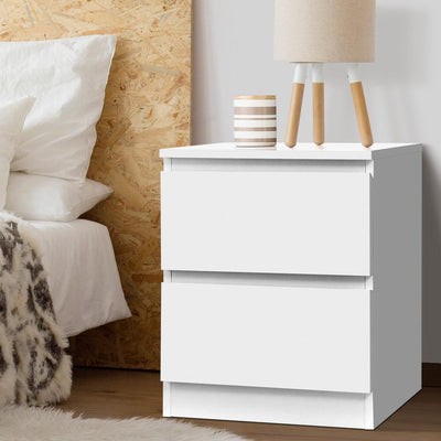 Artiss Bedside Table Cabinet Lamp Side Tables Drawers Nightstand Unit White Payday Deals