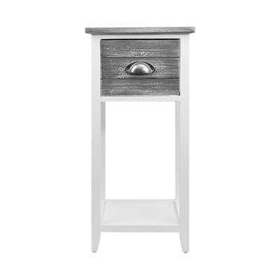 Artiss Bedside Table Nightstand Drawer Storage Cabinet Lamp Side Shelf Unit Grey Payday Deals