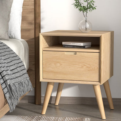 Artiss Bedside Table Side End Table Shelf Drawers Nightstand Bedroom Storage Payday Deals