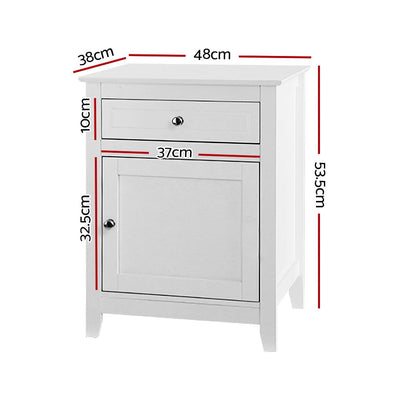 Artiss Bedside Tables Big Storage Drawers Cabinet Nightstand Lamp Chest White Payday Deals