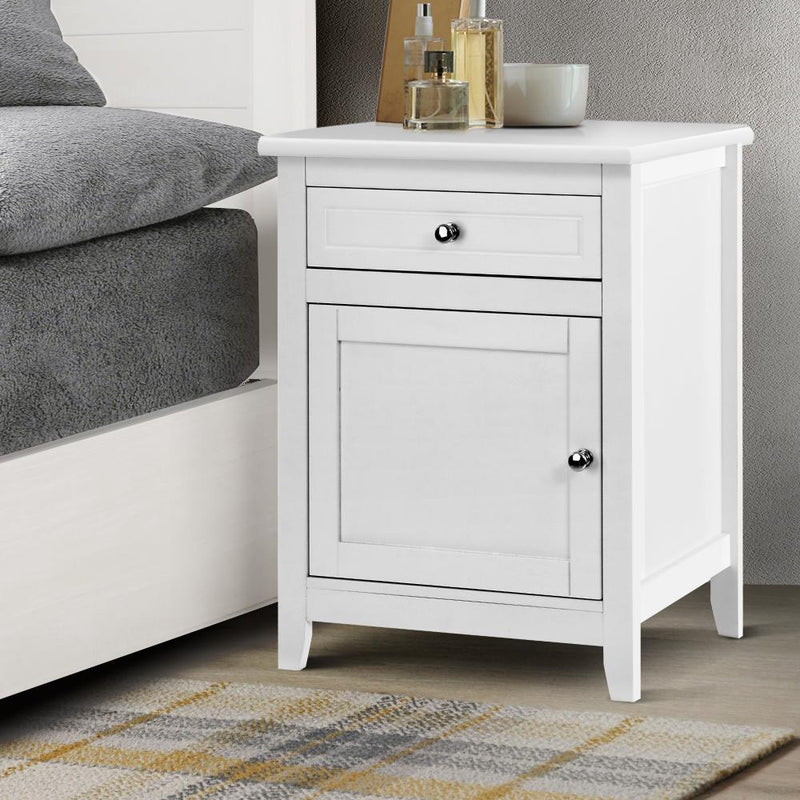 Artiss Bedside Tables Big Storage Drawers Cabinet Nightstand Lamp Chest White Payday Deals