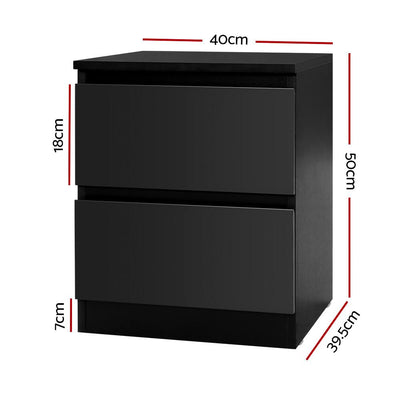 Artiss Bedside Tables Drawers Side Table Bedroom Furniture Nightstand Black Lamp Payday Deals