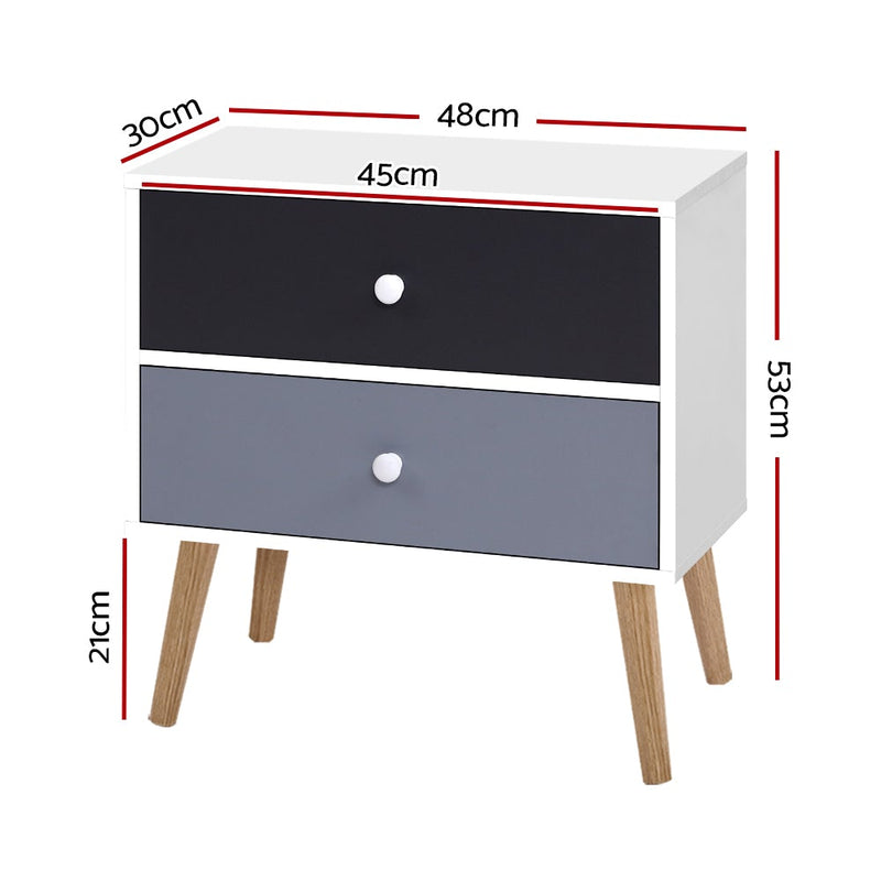 Artiss Bedside Tables Drawers Side Table Nightstand Lamp Side Storage Cabinet Payday Deals