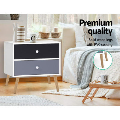 Artiss Bedside Tables Drawers Side Table Nightstand Lamp Side Storage Cabinet Payday Deals