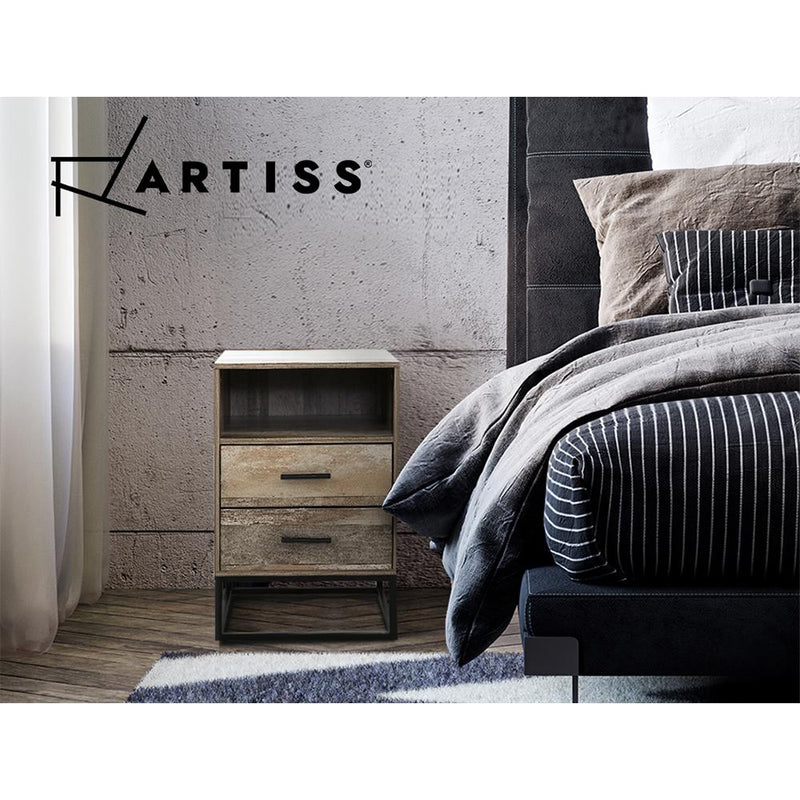 Artiss Bedside Tables Drawers Side Table Nightstand Storage Cabinet Unit Wood Payday Deals
