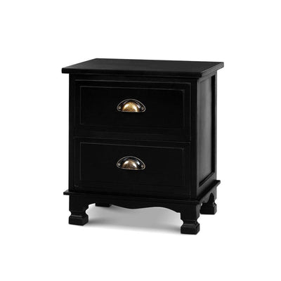 2x Artiss Bedside Tables Drawers Side Table Nightstand Storage Cabinet Vintage Payday Deals