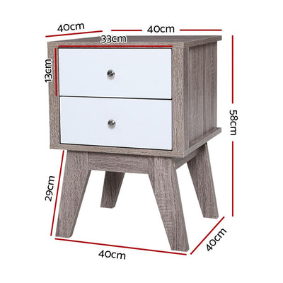 Artiss Bedside Tables Drawers Side Table Nightstand Storage Cabinet Wood Payday Deals