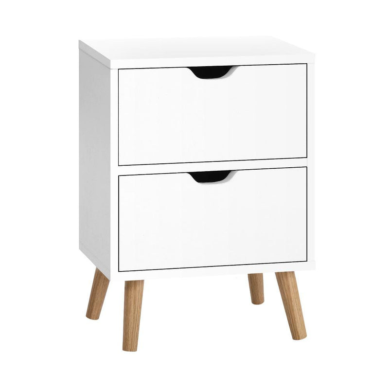 Artiss Bedside Tables Drawers Side Table Nightstand White Storage Cabinet Wood Payday Deals