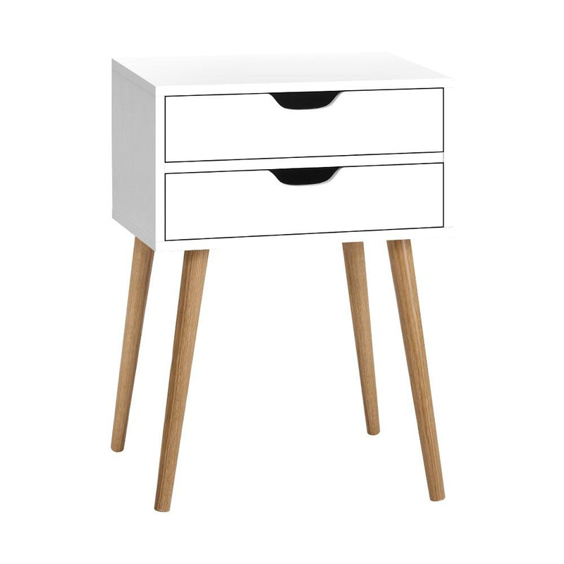 Artiss Bedside Tables Drawers Side Table Nightstand Wood Storage Cabinet White Payday Deals