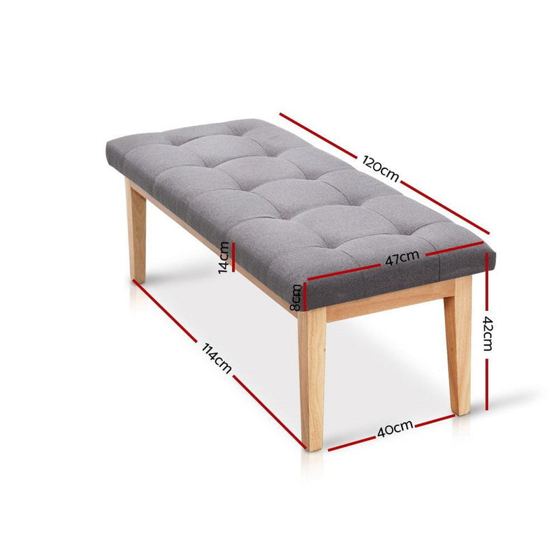 Artiss Bench Bedroom Benches Ottoman Upholstered Fabric Chair Foot Stool 120cm Payday Deals