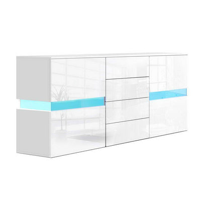 Artiss Buffet Sideboard Cabinet High Gloss RGB LED Storage Cupboard Doors Drawer Payday Deals