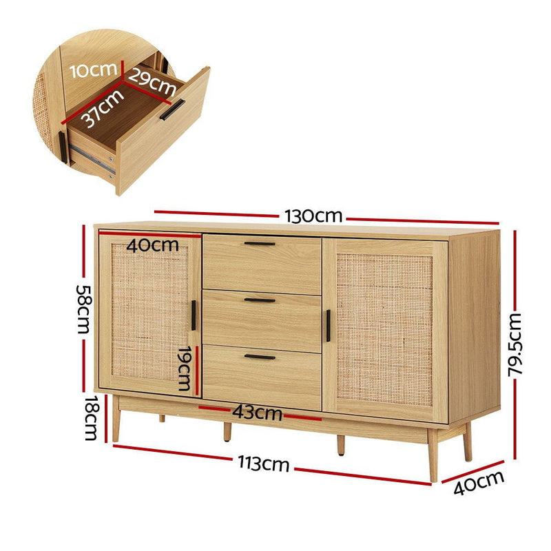 Artiss Buffet Sideboard Rattan Furniture Cabinet Storage Hallway Table Kitchen Payday Deals