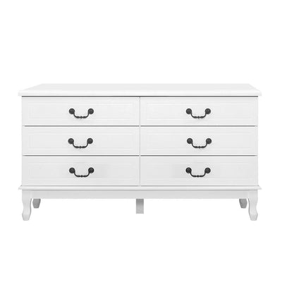 Artiss Chest of Drawers Dresser Table Lowboy Storage Cabinet White KUBI Bedroom Payday Deals